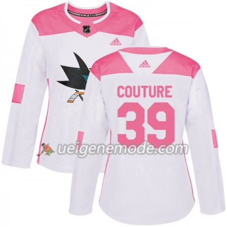 Dame Eishockey San Jose Sharks Trikot Logan Couture 39 Adidas 2017-2018 Weiß Pink Fashion Authentic